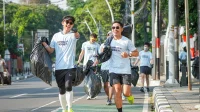 salah satu olahraga ramah lingkungan adalah melakukan plogging sebagai peduli kesehatan lingkungan dan bertindak sebagai kegiatan yang positif