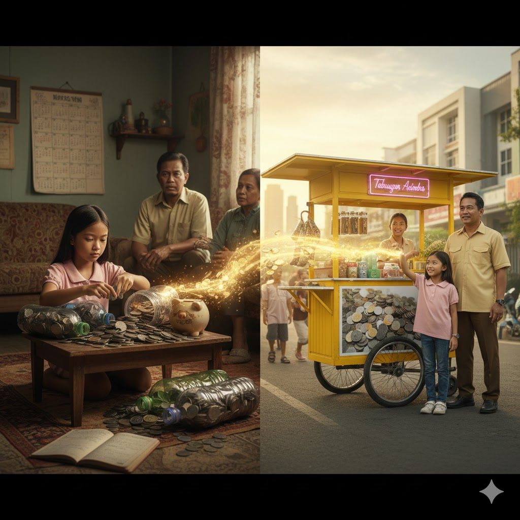 Tabungan Adinda membuktikan bahwa perubahan besar tidak selalu datang dari sesuatu yang besar.